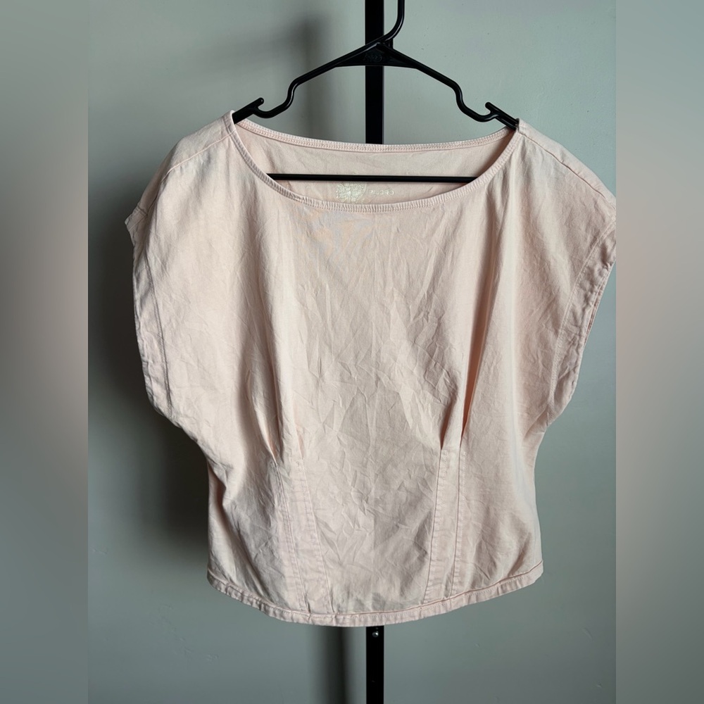 Pilcro by Anthropologie Corset Tee in Peach with Cap Sleeves - Picture 2 of 4